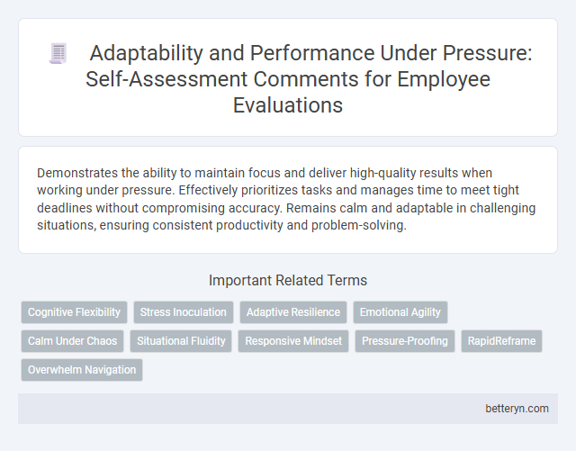 Adaptability and Performance Under Pressure: Self-Assessment Comments for Employee Evaluations
